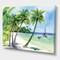 Designart - Summer Beach With Palm Trees - Nautical & Coastal Canvas Wall Art Print